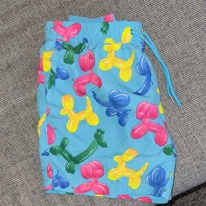 Colorful Balloon Dog Print Swim Trunks